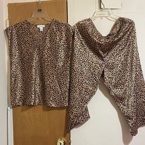 Morgan Taylor Leopard Print Pajama Set